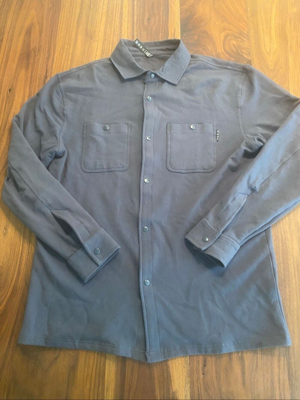 Glyder Men’s Dark Gray Mid-Weight Soft Fleece Button-Down Shirt Size Medium